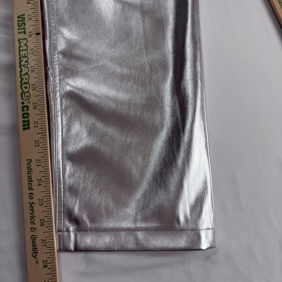 Abercrombie Metallic Silver Pants Y2K Futuristic Festival Statement 90's NWT - Picture 4 of 6